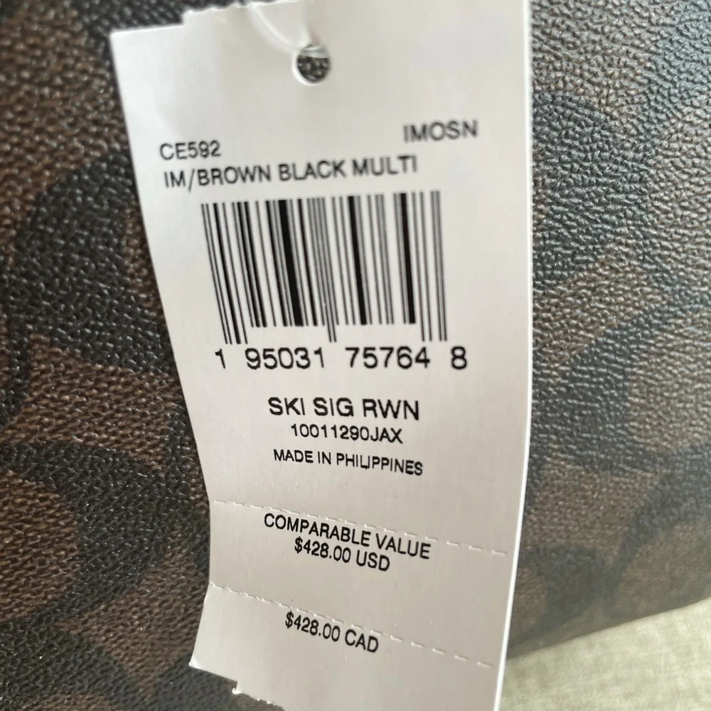NWT!COACH ROWAN SATCHEL IN SIGNATURE CANVAS WITH SKI PATCHES (COACH CE592) - Picture 9 of 14